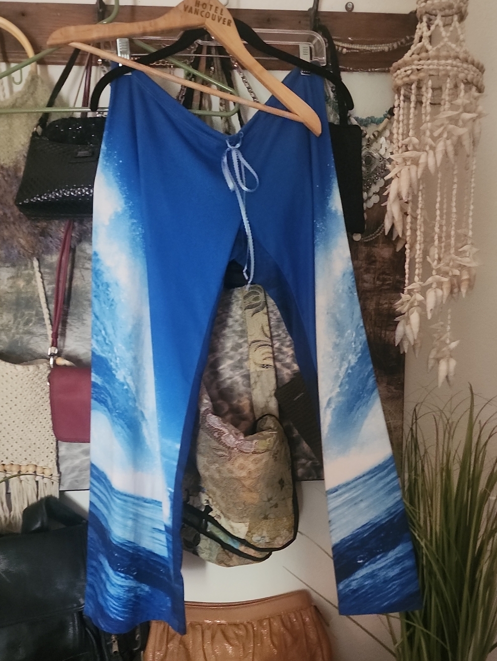 Blue Ocean-Print Women's Pants